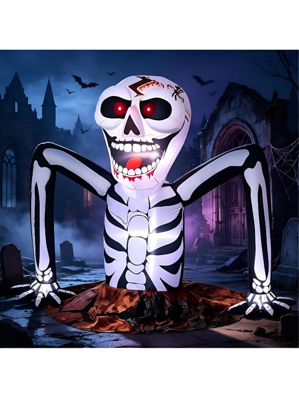 5 FT Halloween Inflatable Skeleton Rising from Ground Outdoor Decoration